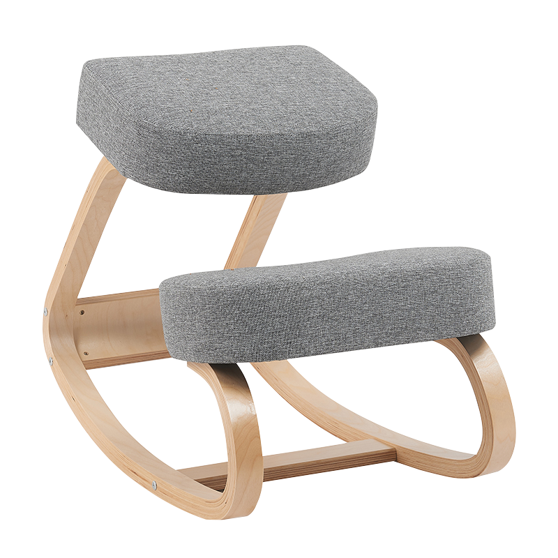 Kerusi Lutut Goyang Kayu Ergonomik Kelabu(GY-040)