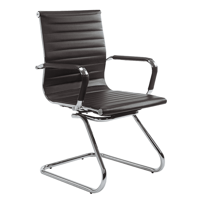 Kerusi Persidangan Kulit Tengah Belakang Moden Coklat (Y-1846C )