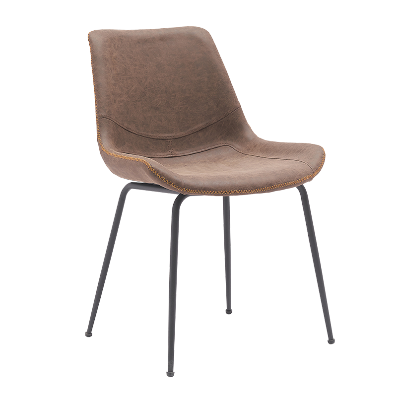 Kerusi Makan Aksen Tengah Belakang Kaki Logam Coklat(Y-C12)