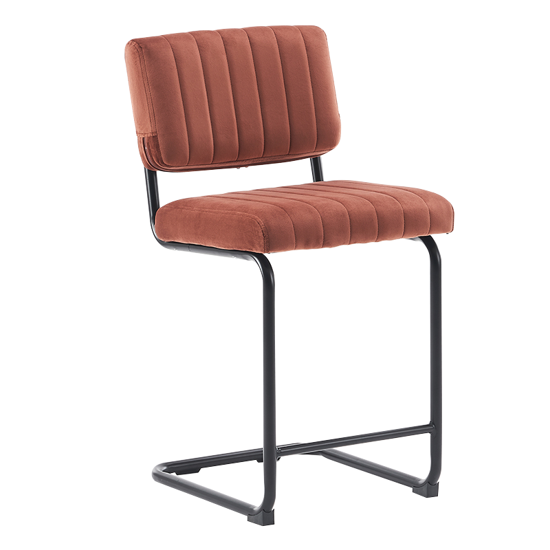 Kerusi Bangku Kaunter Ketinggian Bawah Camel Velvet(Y-C02)