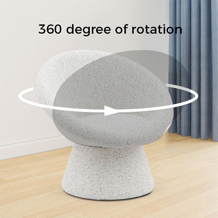 Fabrik Putih Nordic Kerusi Ruang Tamu Bentuk Bulat Malas Tempat Duduk Tunggal Kerusi Lounge Sofa Aksen dengan Sandaran (GY-645)