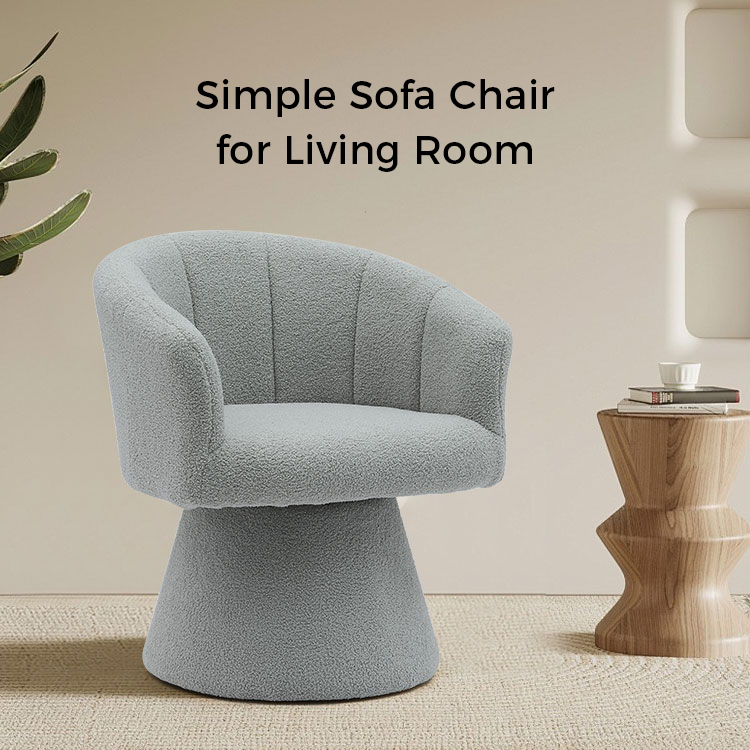 Gaya Riadah Dalaman Kelabu Selesa Tebal Kusyen Tempat Duduk Pusing Hotel Accent Chaise Lounge Kerusi Kerusi Berlengan untuk Ruang Tamu(GY-646)