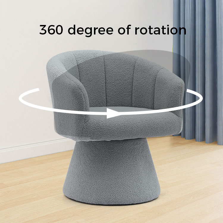 Gaya Riadah Dalaman Kelabu Selesa Tebal Kusyen Tempat Duduk Pusing Hotel Accent Chaise Lounge Kerusi Kerusi Berlengan untuk Ruang Tamu(GY-646)