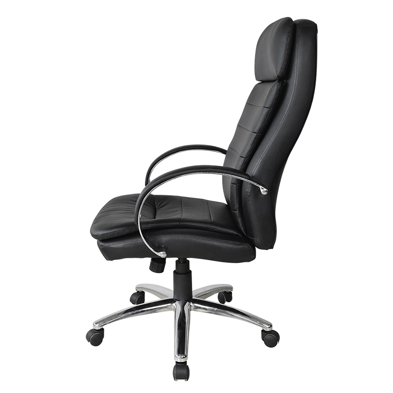 Kerusi Pejabat Eksekutif Tempat Letak Tangan Pad Chrome Tinggi Belakang (Y-2820)