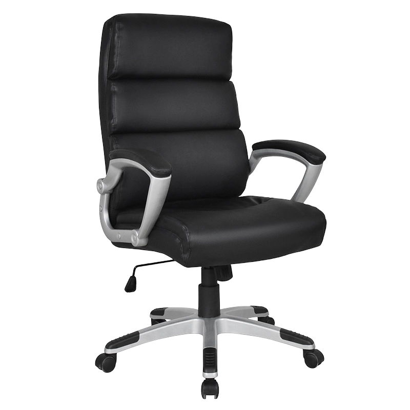 Kerusi Pejabat Boss Alas Tempat Letak Tangan Berlapis Tinggi Hitam (Y-2725)